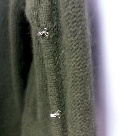 Cozy Kenar Green Cardigan Sweater Women Medium Angora Lambswool Soft Warm Granny - Picture 4 of 5